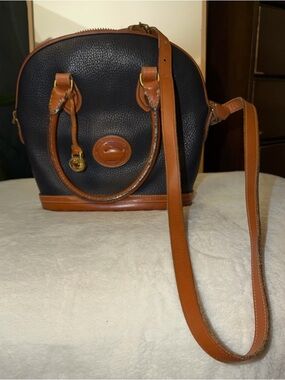 Dooney & Bourke Dark Navy Pebbled Leather Norfolk Satchel